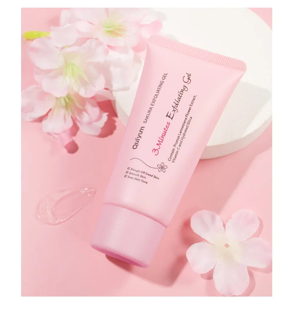 LAIKOU Sakura Exfoliating Peeling Gel – Moisturizing Facial Scrub with Vitamin C & Hyaluronic Acid (30g / 50g)