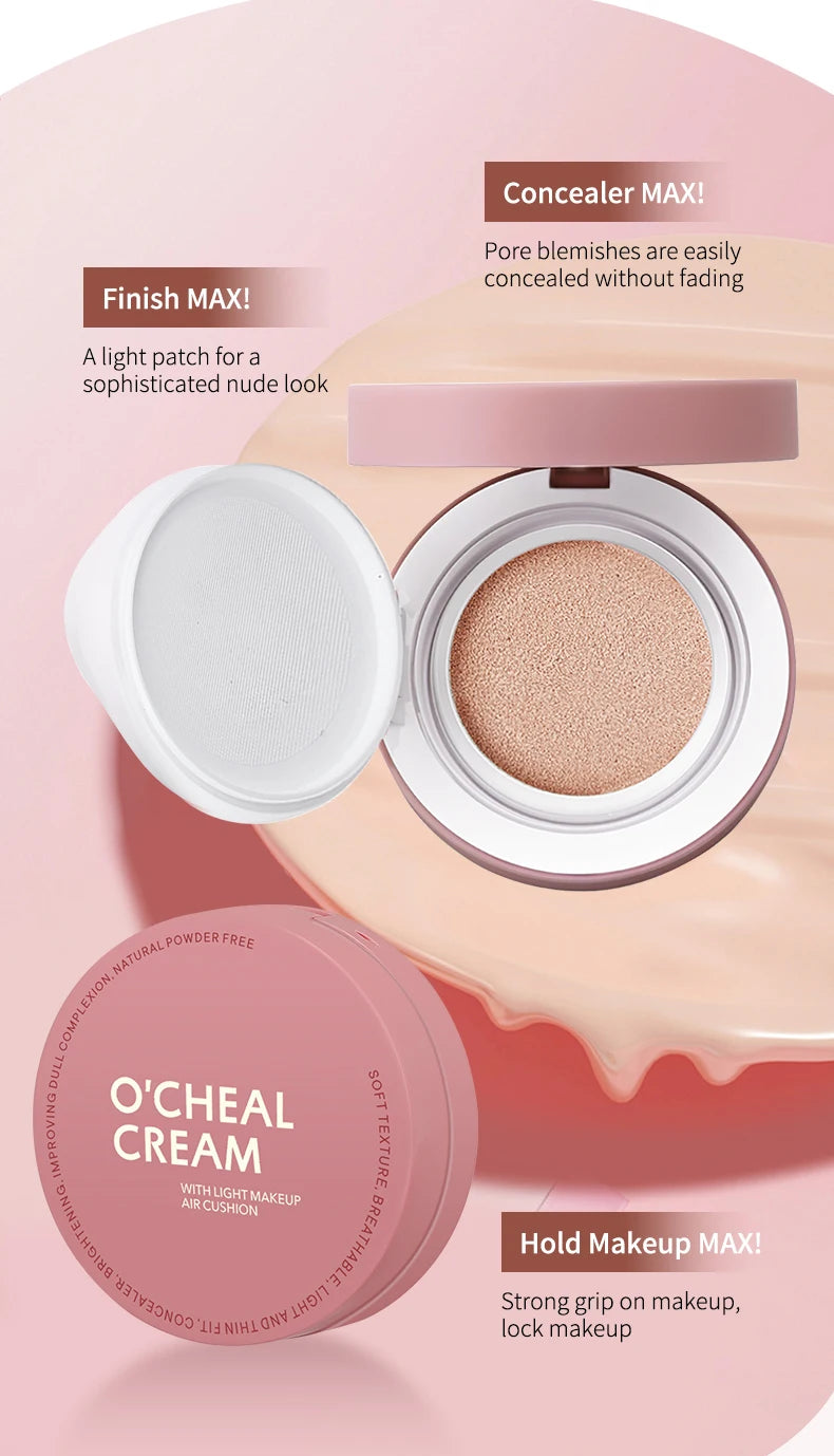 O'CHEAL CC Cream Cushion Foundation – Lightweight, Long-Lasting Concealer with SPF (15g)