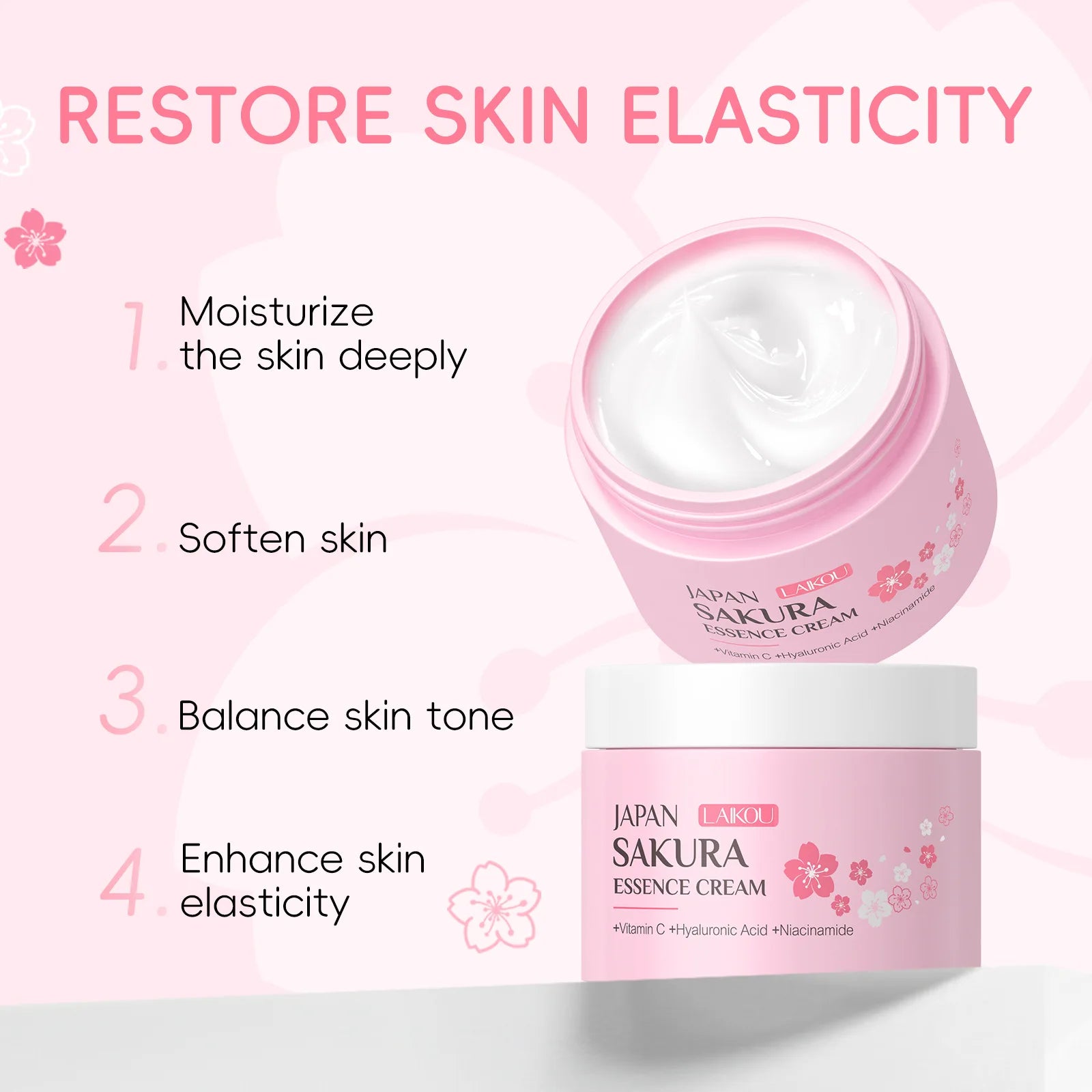LAIKOU Sakura Hydrating cream  Moisturizer Whitening Nourishing Oil Control  Moisturizing & Repairing Deep Hydration Lock Gentle