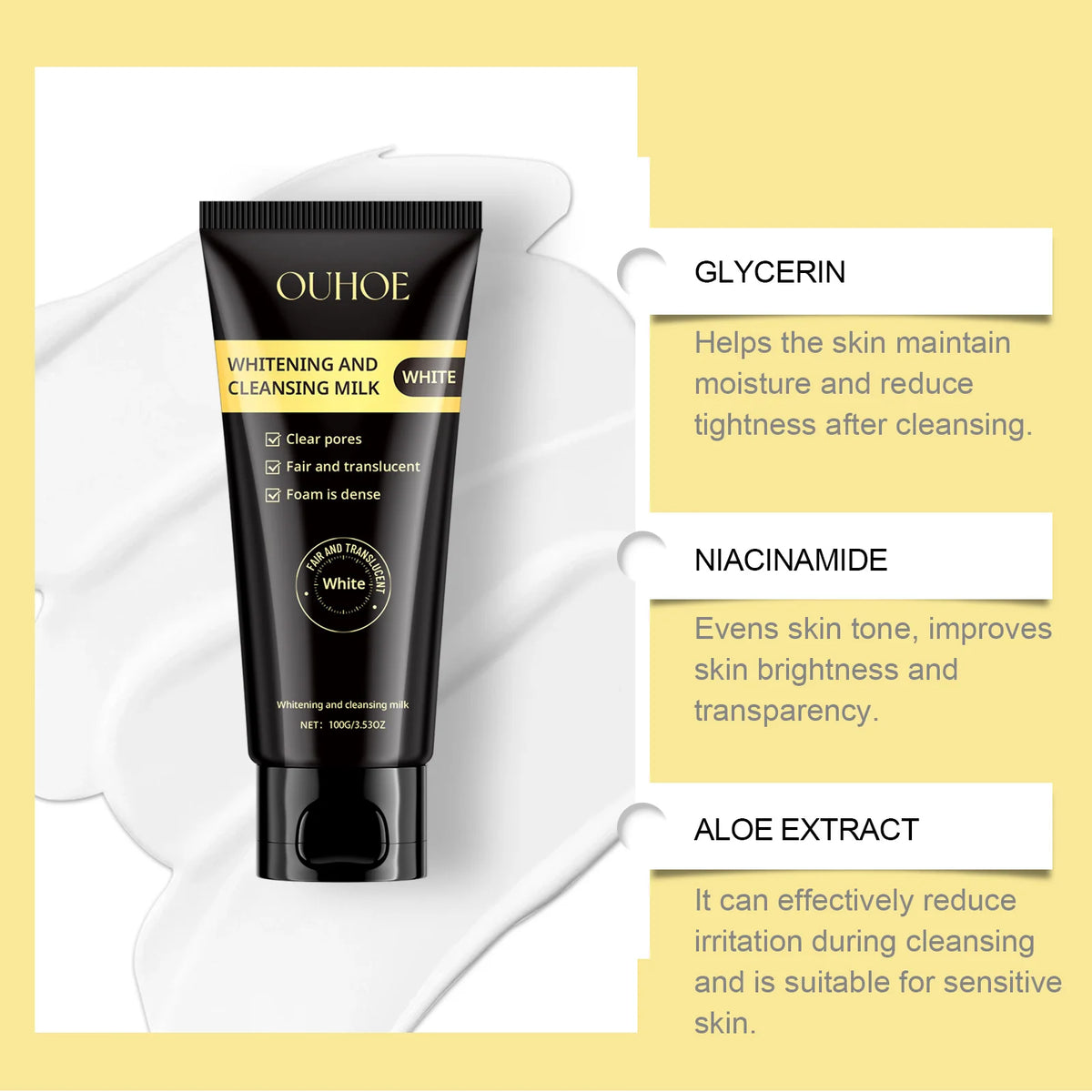 EELHOE Niacinamide Whitening Facial Cleanser – Deep Cleansing & Brightening Face Wash (100g)