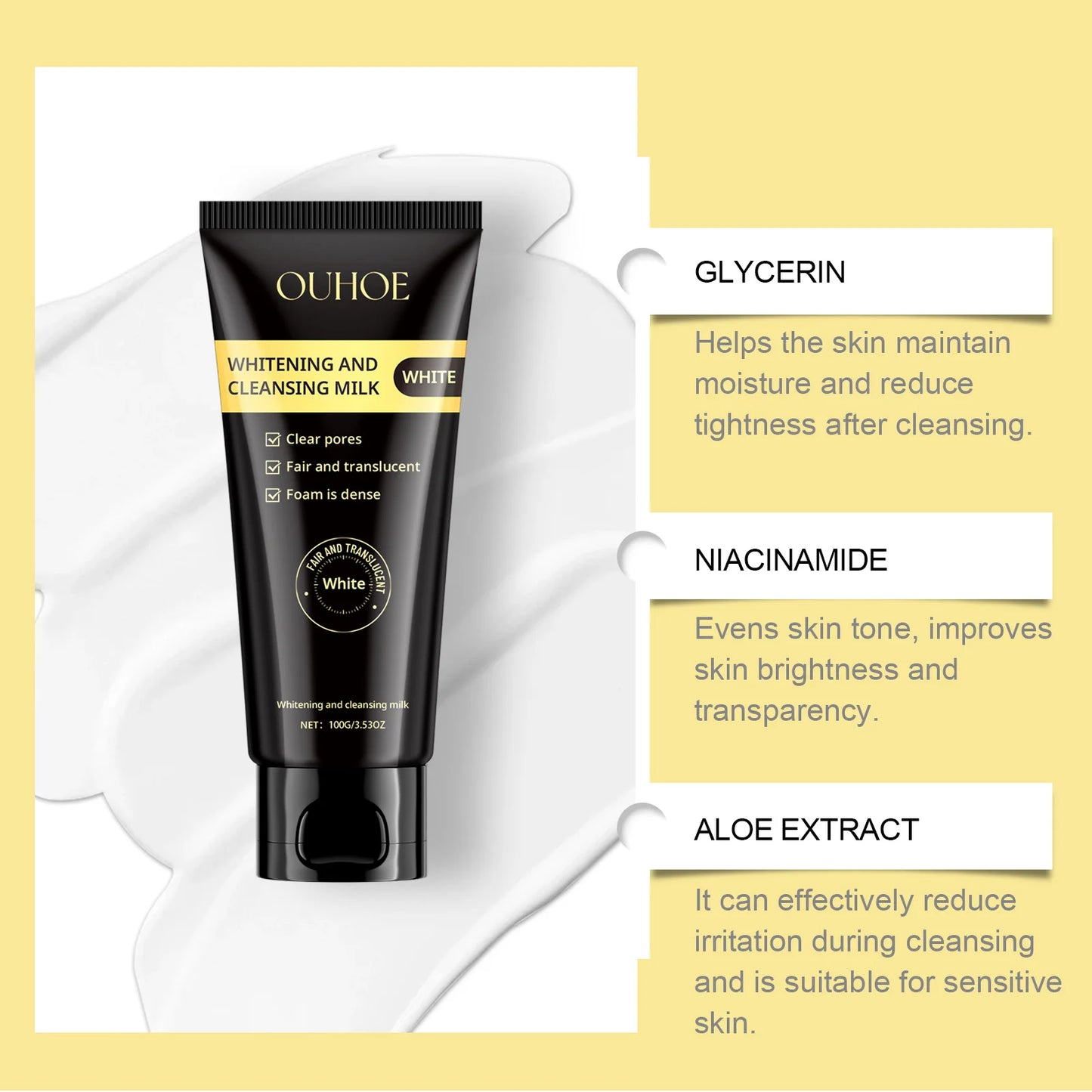 EELHOE Niacinamide Whitening Facial Cleanser – Deep Cleansing & Brightening Face Wash (100g)