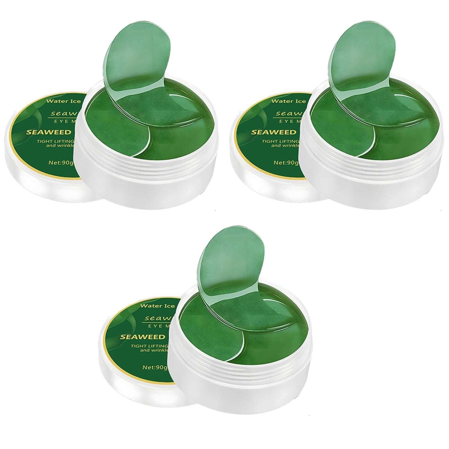 Seaweed Hyaluronic Acid Eye Masks — 60 Pcs Collagen Eye Patch for Dark Circles & Firming