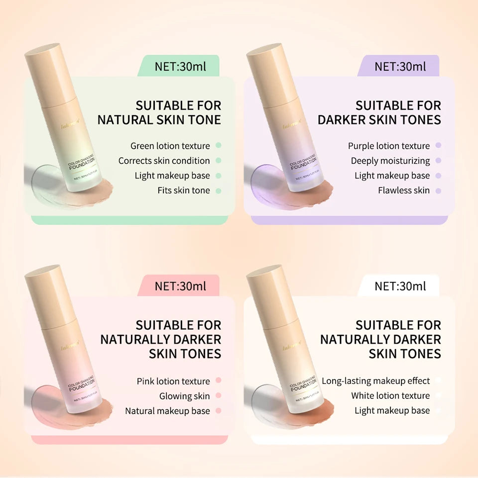 4-in-1 Color Changing Foundation – SPF30, Concealer, Moisturizer & Even Skin Tone | Buyer's Choice