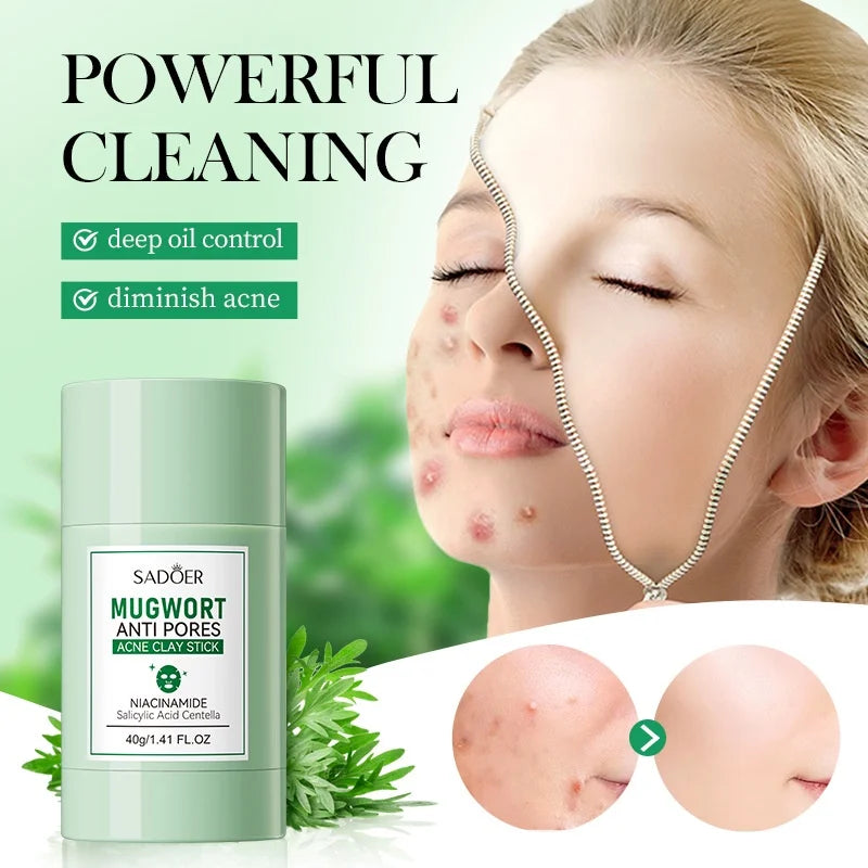 SADOER Deep Cleansing Mud Mask – Vitamin C & Mugwort | Acne Treatment & Oil Control 40g