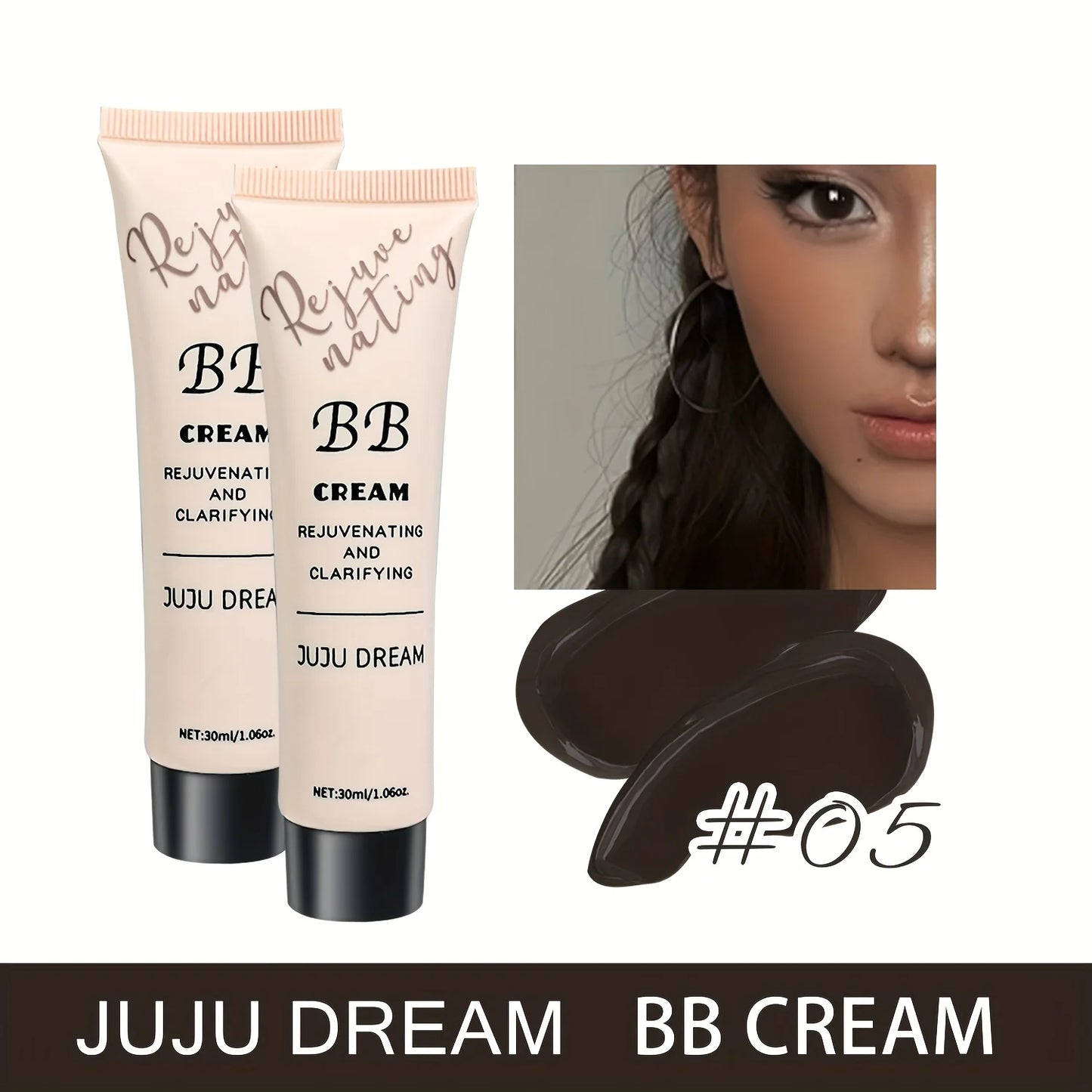 Korean Natural BB Cream – Moisturizing Concealer & Translucent Primer for All Skin Types (30ml)
