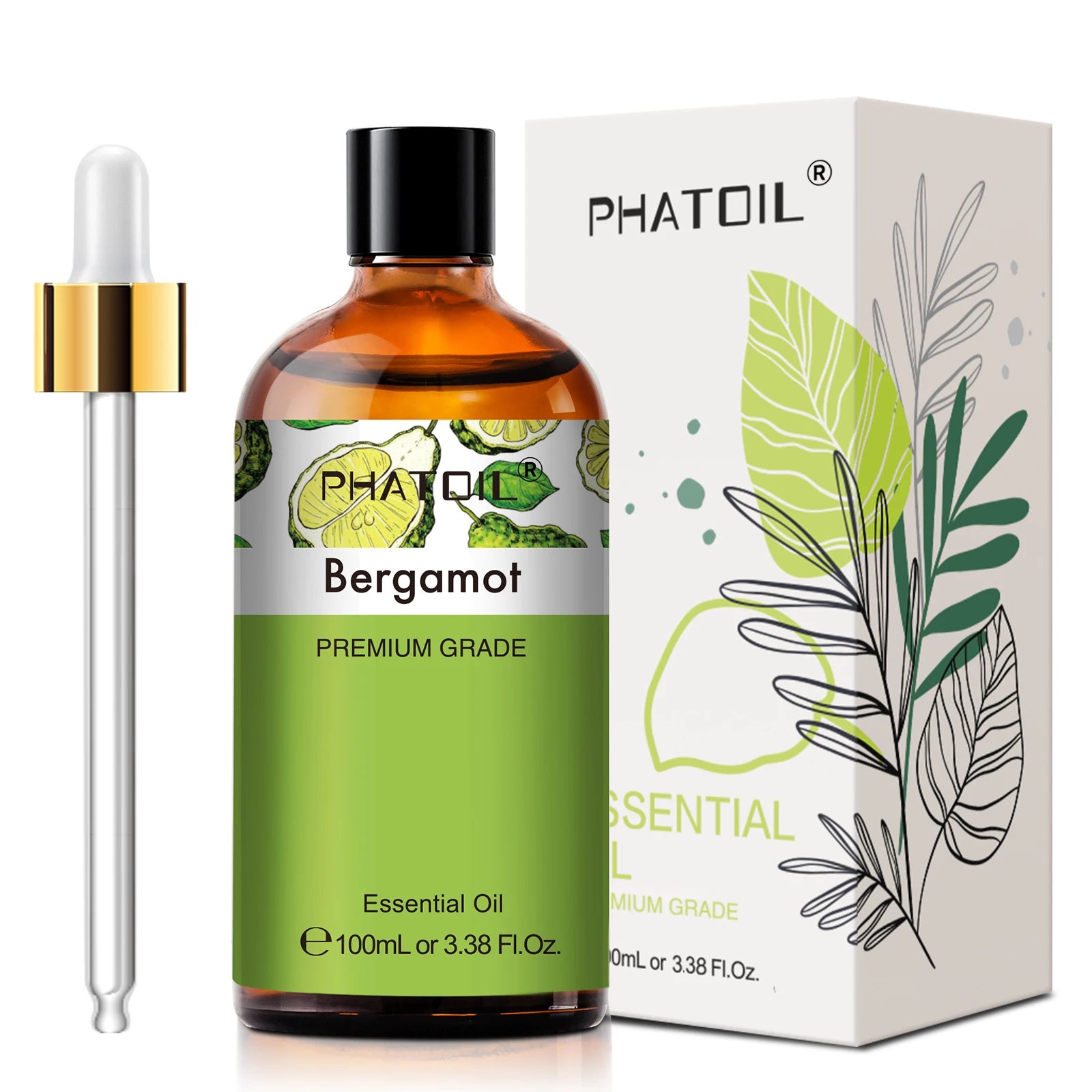 PHATOIL 100ml Eucalyptus Essential Oil For Skin Lavender Vanilla Jasmine Lemon Bergamot Aroma Oil for Aromatherapy Candle Making