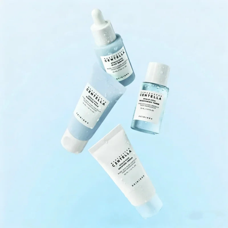 SKIN1004 Centella HyaluCica Travel Kit – 4-Piece Korean Skincare Mini Set (Toner, Serum, Sleeping Pack & Cream)