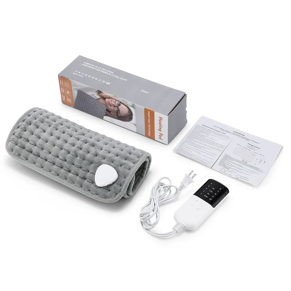 Electric Heating Pad for Back, Hands & Legs – 10 Heat Levels, 4 Timer Settings, Machine Washable