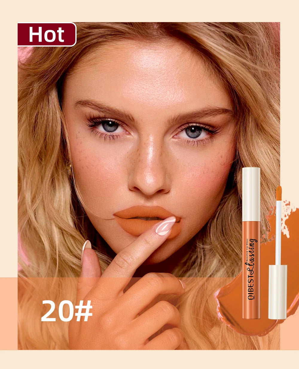 QiBest Velvet Matte Lipstick - Waterproof Long-Lasting Lip Tint