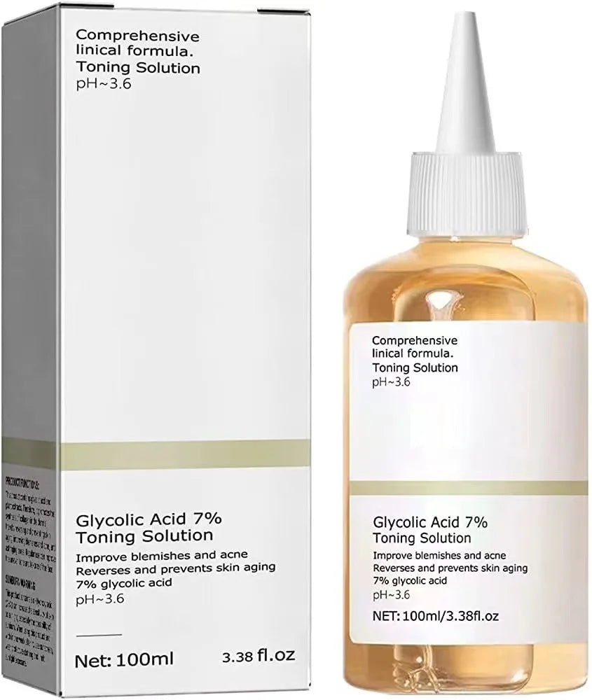 Glycolic Acid 7% Toning Solution – AHA Exfoliating Toner for Acne, Anti-Aging & Skin Brightening (100ml)