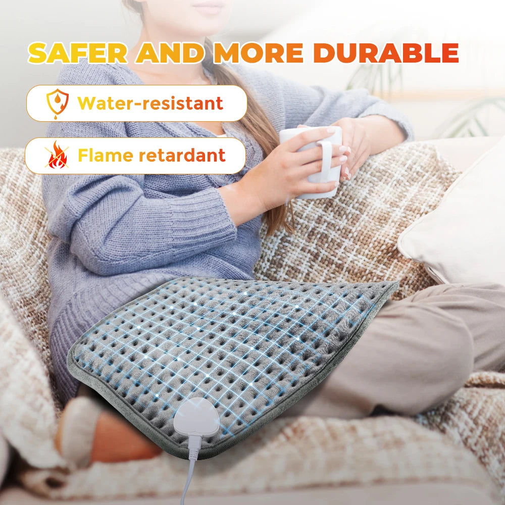 Electric Heating Pad for Back, Abdomen & Waist Pain Relief – EU/UK/US Plug, 9 Heat Levels