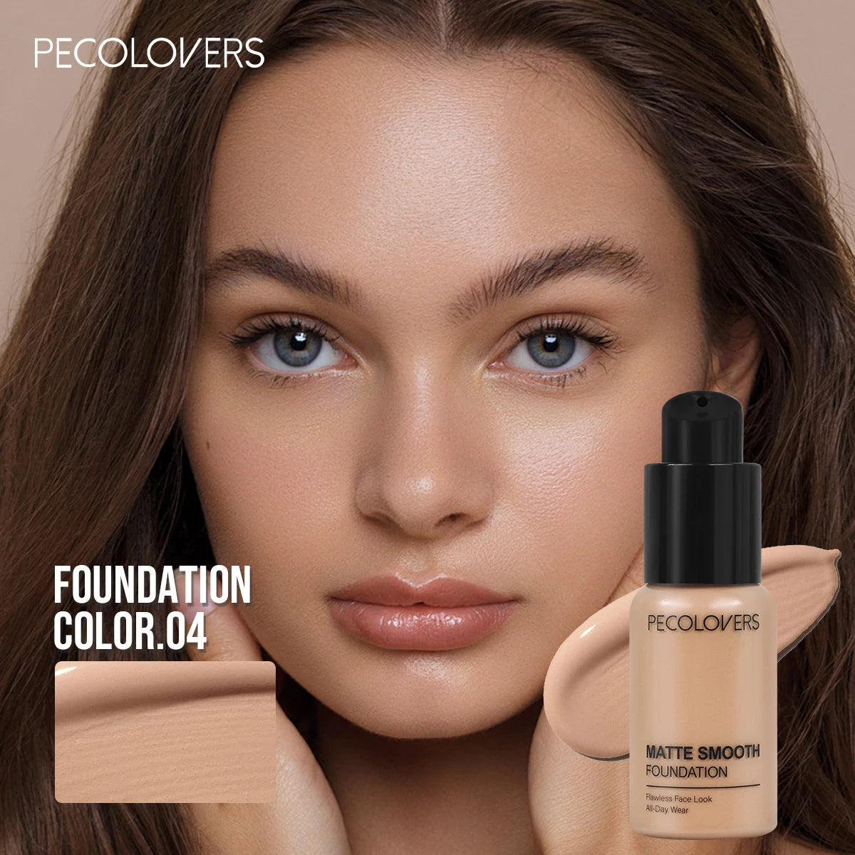 Pecolovers High Coverage Foundation – Waterproof, Sweatproof & Long-Lasting Cream Formula, 12 Shades