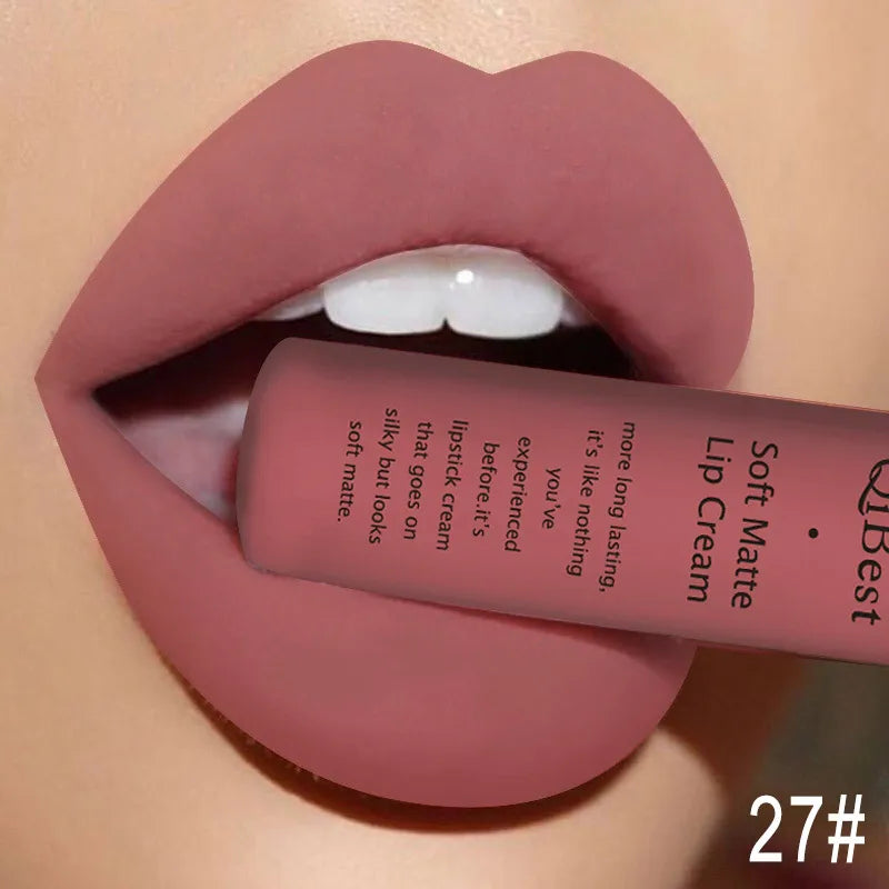 Velvet Matte Nude Lip Gloss - Waterproof Long-Lasting Lipstick