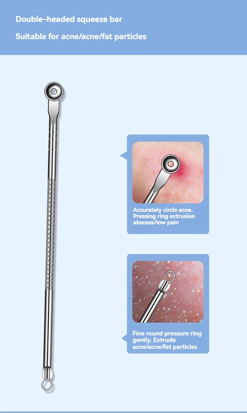 11-Piece Blackhead & Ingrown Hair Removal Tool Set – Acne Needles, Pore Cleaner & Tweezers Kit