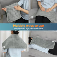 Electric Heating Pad for Back, Hands & Legs – 10 Heat Levels, 4 Timer Settings, Machine Washable